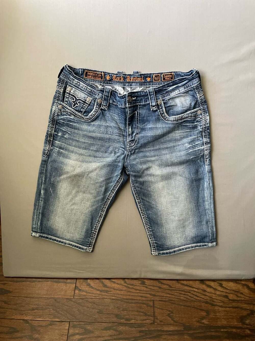 Rock Revival Landon Short Denim Cutoffs Size 40